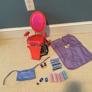 american girl salon chair and products